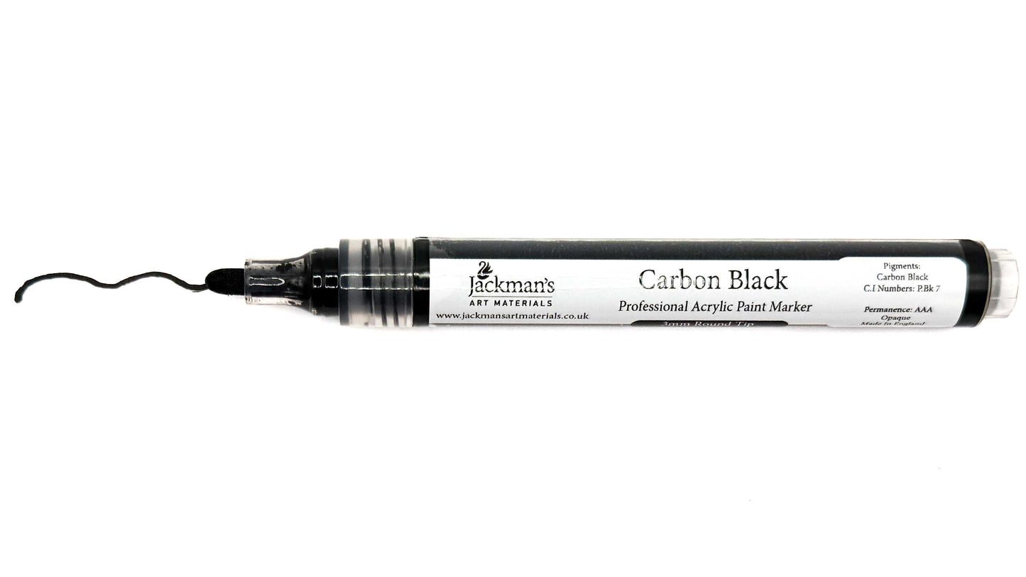 Carbon Black Acrylic Marker Pen - Jackman's Art Materials