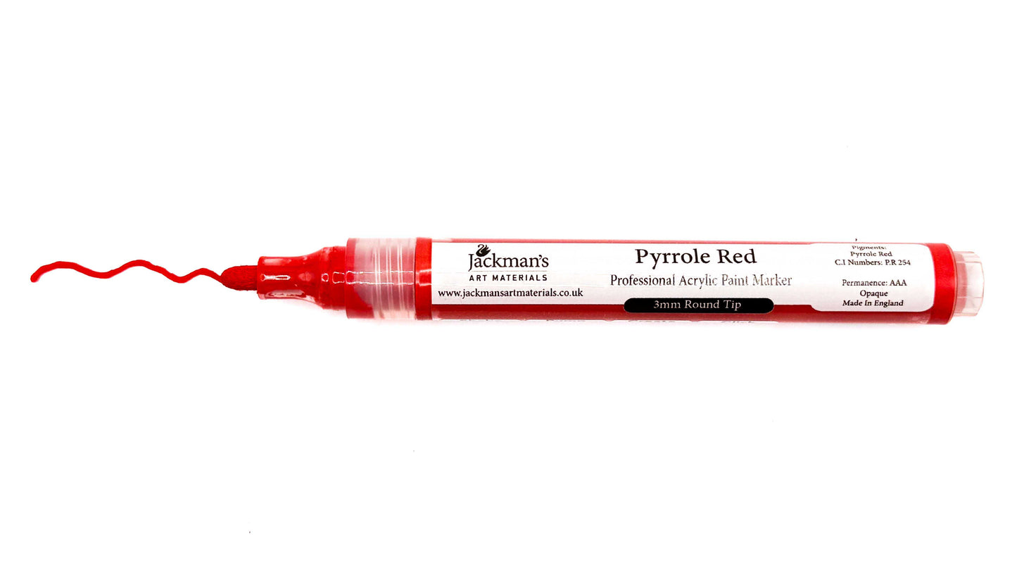 Pyrrole Red Acrylic Marker Pen - Jackman's Art Materials