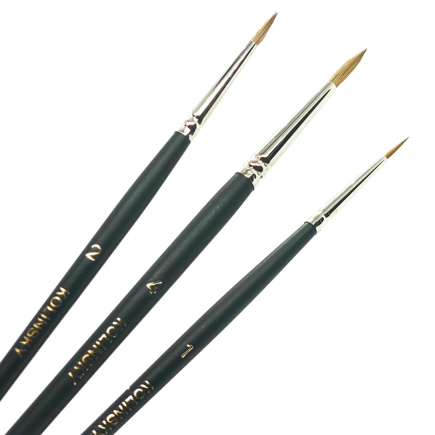 3 Kolinsky Round Brushes Set - Jackman's Art Materials