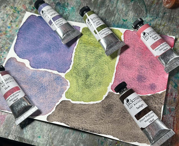 Jackman's Art Materials 14ml Tubes Quinacridone Violet, Cadmium Lemon & Emerald Green