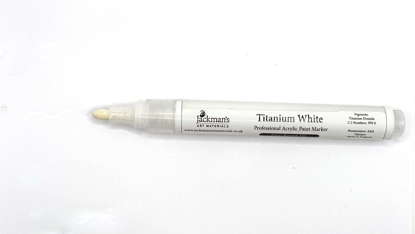 Titanium White Acrylic Marker Pen - Jackman's Art Materials