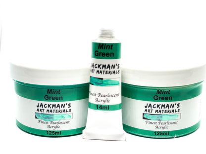 Mint Green Pearlescent Artist Acrylic Acrylic - Jackman's Art Materials