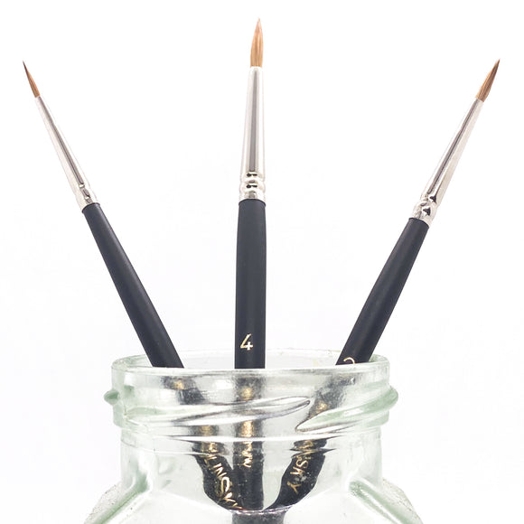 3 Kolinsky Round Brushes Set  - Jackman's Art Materials