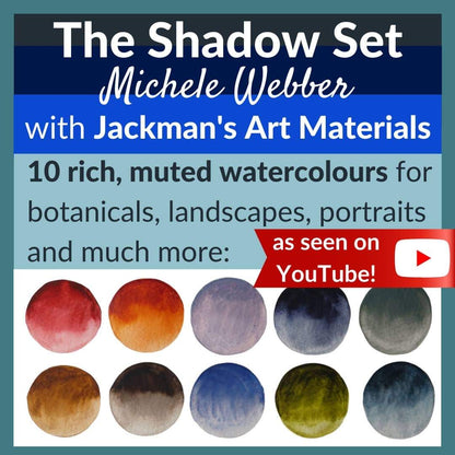 Michele Webber Professional Handmade Watercolour Shadow Set of 10 Colours  - Jackman's Art Materials