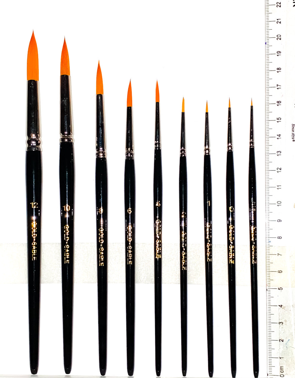 Extra Fine Golden Synthetic (Gold Sable) Round Professional Watercolour & Oil Painting Brush Brushes - Jackman's Art Materials