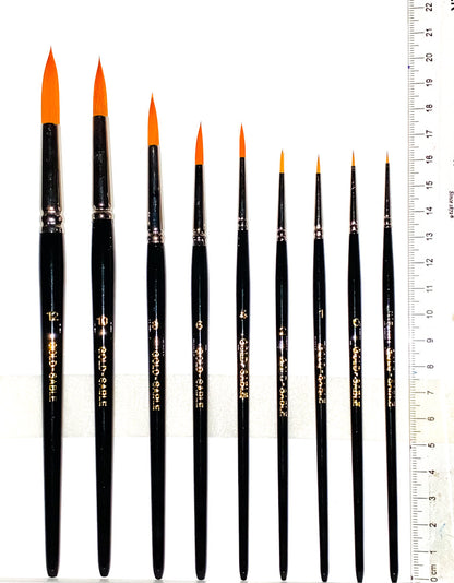 Extra Fine Golden Synthetic (Gold Sable) Round Professional Watercolour & Oil Painting Brush Brushes - Jackman's Art Materials