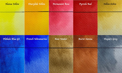 Michele Webber Professional Handmade Watercolour Essentials Set of 10 Colours - Jackman's Art Materials