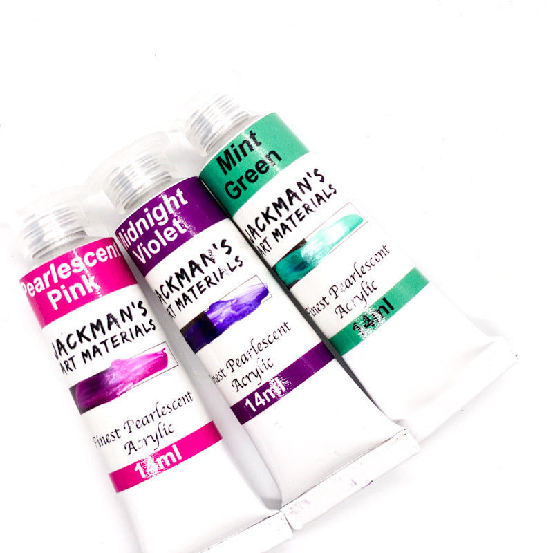 Pearlescent Acrylics 14ml Tubes Set Of 3 Acrylic - Jackman's Art Materials